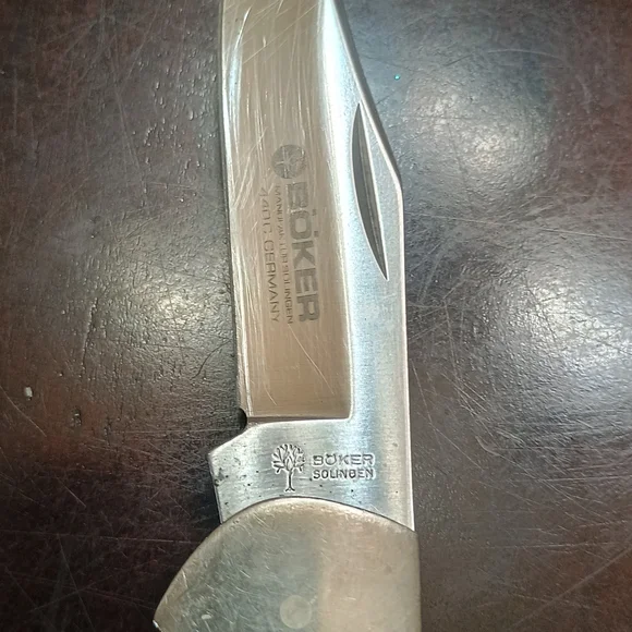 Boker Optima Stag Handle Knife W/Custom Leather Sheath